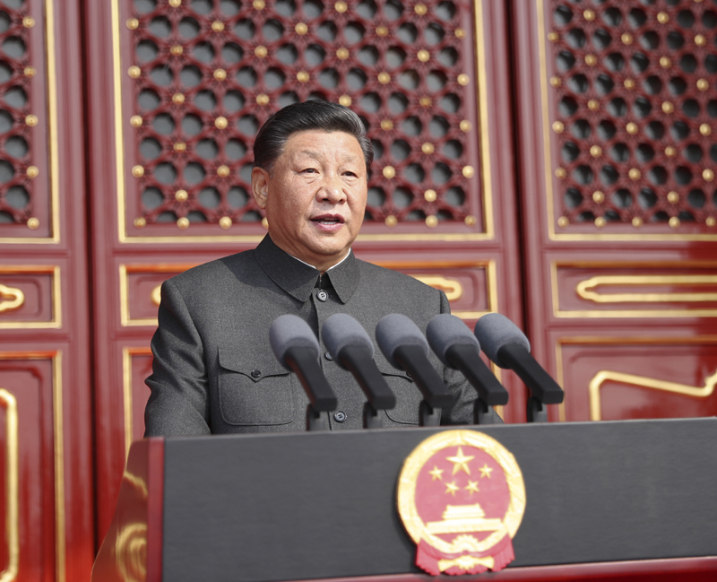 10月1日上午，慶祝中華人民共和國成立70周年大會在北京天安門廣場隆重舉行。中共中央總書記、國家主席、中央軍委主席習近平發(fā)表重要講話。